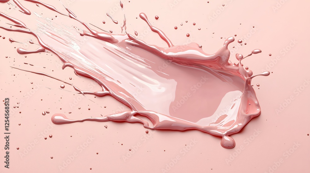 Leinwandbilder dramatic pink paint splash on pink background creating dynamic abstract pattern and texture