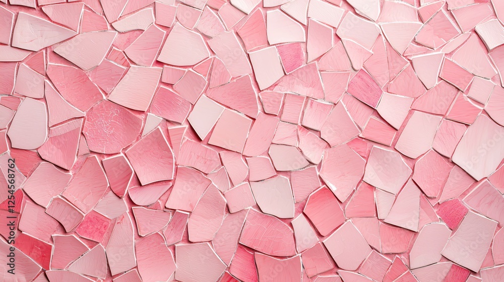 Aufkleber Abstract mosaic of pink tiles creating a textured surface with soft light and pastel tones
