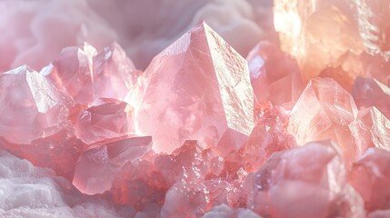 Delicate Rose Quartz Cluster Radiating Soft Light in a Dreamy Pink Hued Mineral Formation