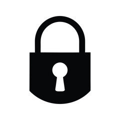 lock silhouette on white background