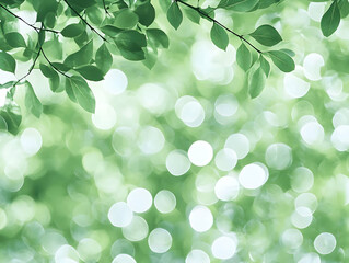 Green Leaf Bokeh Background Illustration