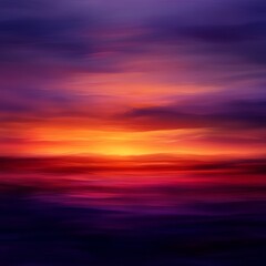 Fototapeta premium Blurry sunset background with a golden-orange to deep purple gradient, resembling a tranquil and romantic dusk scene