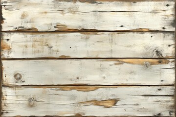 Aged White Wooden Planks Background