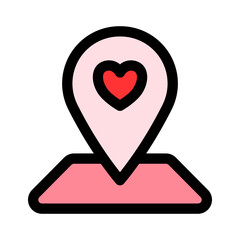 Location Icon with love shape