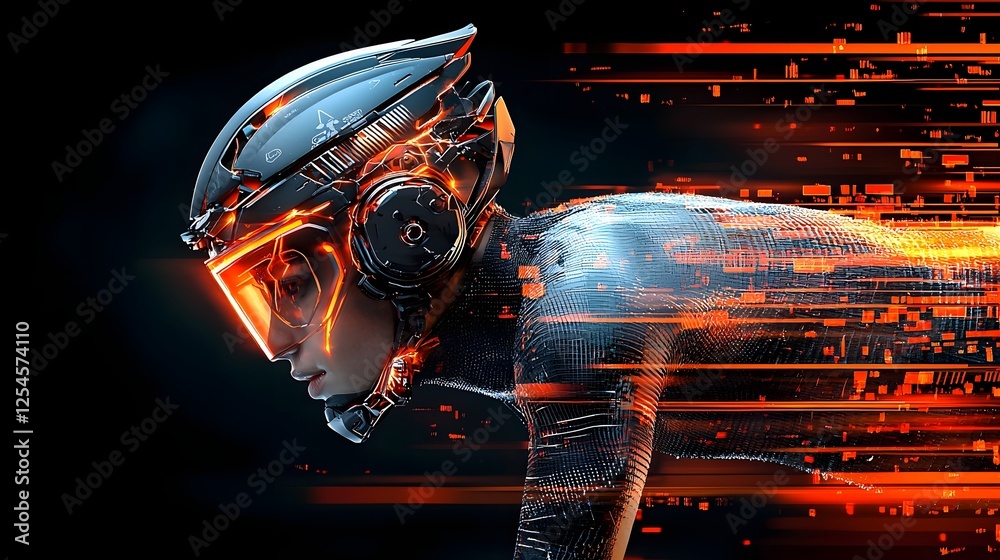 Aufkleber conceptual of high performance futuristic sportswear design featuring dynamic motion inspired graphi