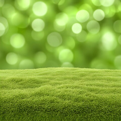 Green Grassy Field 3D Background Illustration