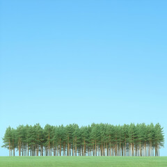 Fototapeta premium Serene Forest Landscape 3D Render