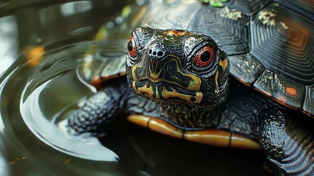 A Close-Up of a Florida Cooter Turtle in its Natural Habitat