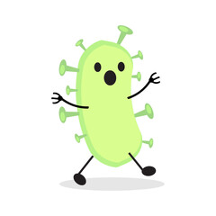 Isolated illustration funny bacteria virus cartoon
