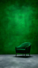 Green Velvet Chair Interior Design Illustration