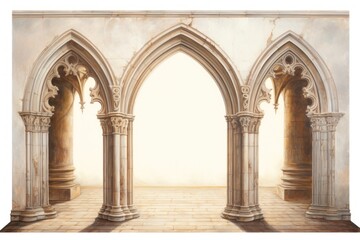 Obraz premium Arch architecture white background spirituality.