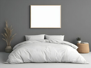 3D Render Modern Bedroom Mockup