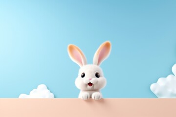 Fototapeta premium Cute baby rabbit background cartoon animal mammal.