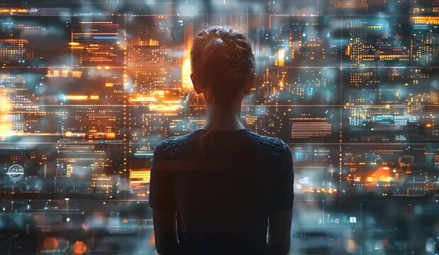 AI Powered Legal Assistant Analyzing Company s Risks with Futuristic Visualizations