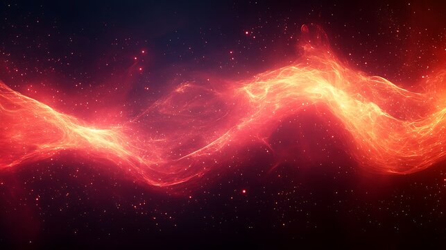 Abstract red light streaks pulsating with electric energy