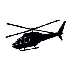 Helicopter silhouette of a helicopter on white background.