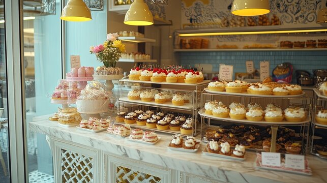 A small artisan bakery promoting beautiful cakes and pastries for celebrations digital