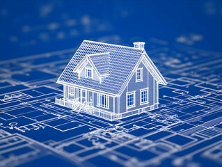 House Architectural Design 3D Model Blueprint