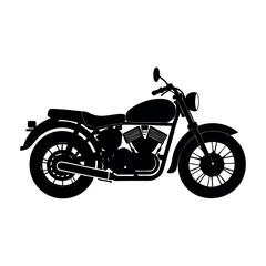 Obraz premium Silhouette of a motorcycle on white background.