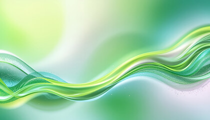 Soft Green Abstract Background with Flowing Wave Patterns and Smooth Gradient Design