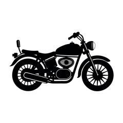 Obraz premium Silhouette of a motorcycle on white background.