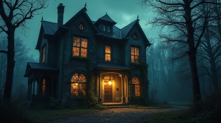old castle in the woods