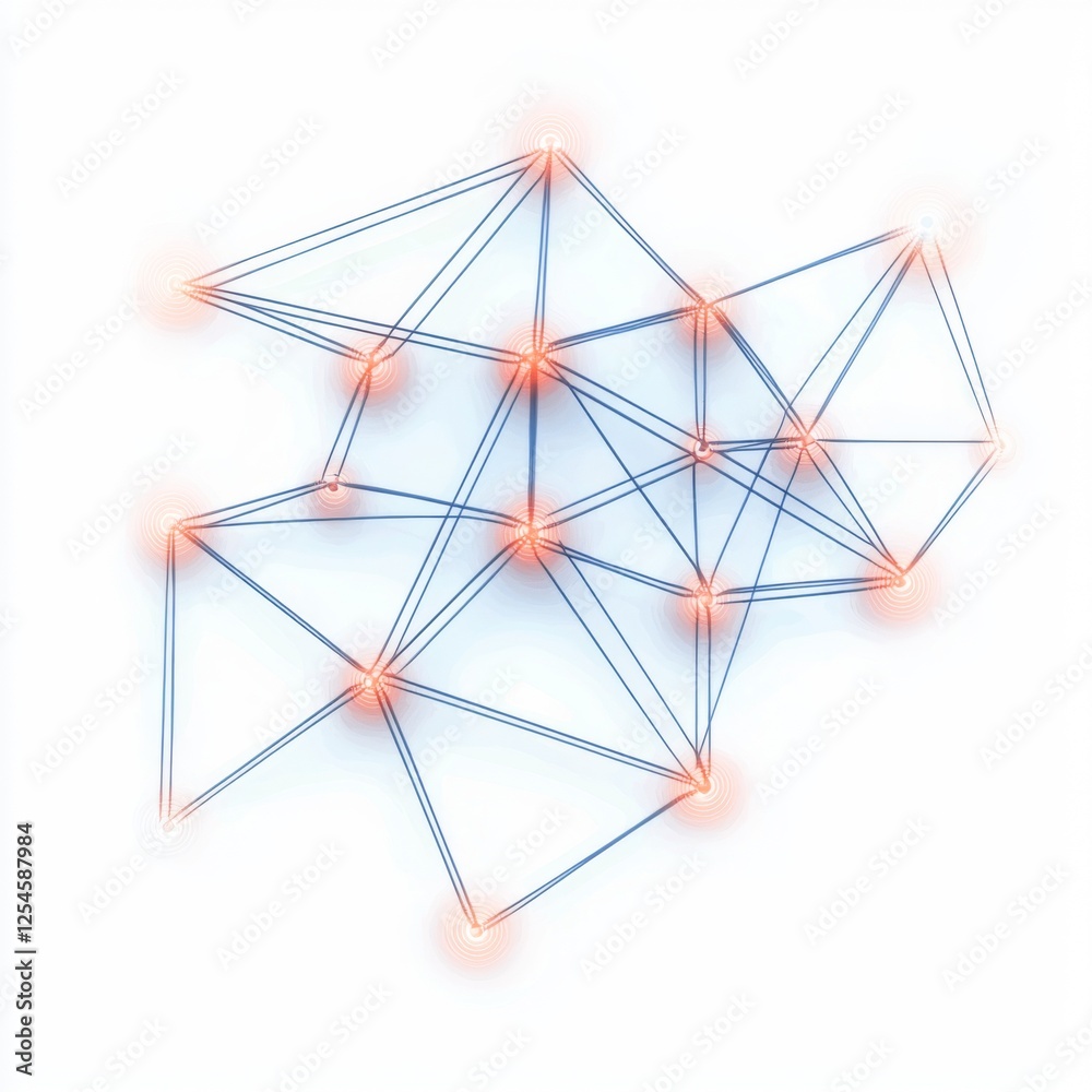 Wall mural abstract connective graphic representing network and relationship in modern digital technology