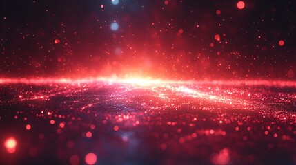 Fototapeta premium Abstract digital red laser beams shooting across a sleek setting