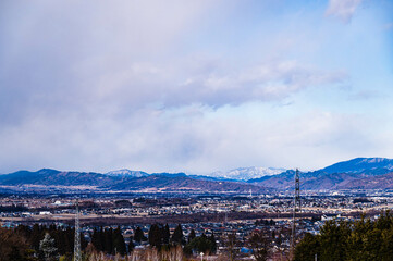 山形村から見る安曇野池田町方面