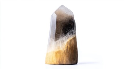 Large Crystal with a Unique Color Gradient on Isolated White Background. Generative AI