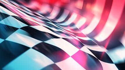 Abstract Checkered Flag: Dynamic Speed and Victory