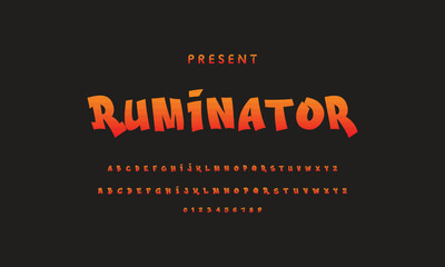 Alphabet in street graffiti style, hand drawn. vector graffiti alphabet on isolated black background.