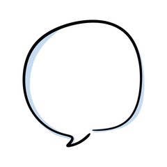 Fototapeta premium isolated hand drawn doodle speech bubble illustration. cute chat bubble shape design