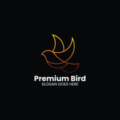 Obraz premium Premium Bird Gradient Line Art Logo