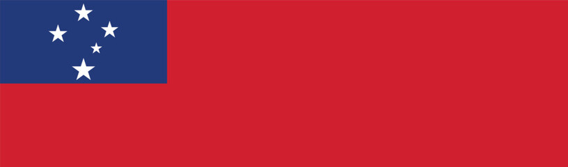 Flag of Samoa. Samoa flag long banner digital vector illustration