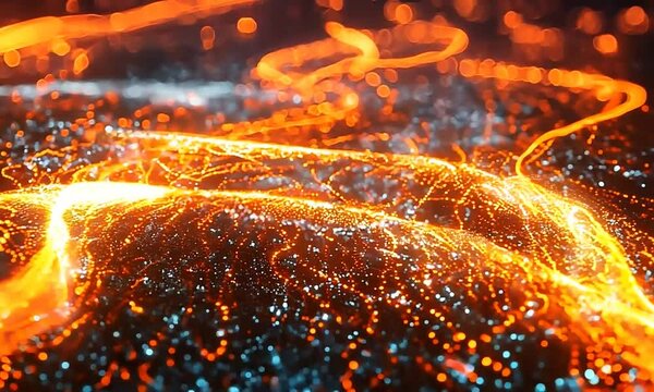 Futuristic Quantum Data Highway Visualization with Glowing Orbs Zipping Through Abstract Digital Network