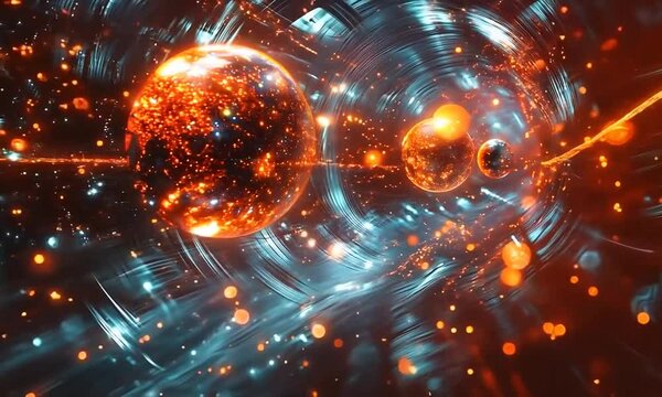 Glowing Quantum Data Packets Zipping Through Futuristic Digital Highway