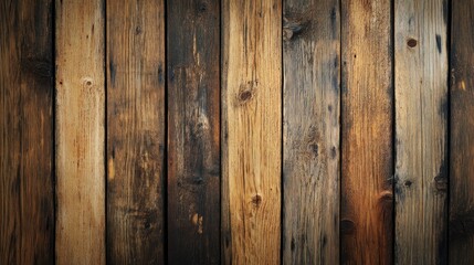 Naklejka premium Rustic brown wooden planks background texture