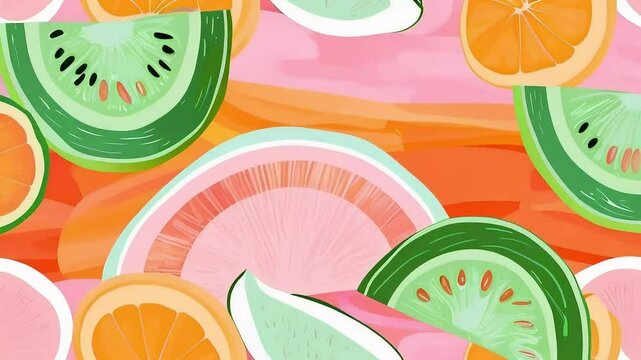 seamless background with watermelon