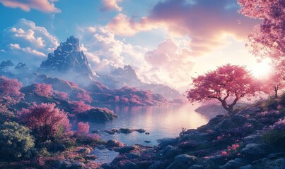 Green Abstract Waves Design, Generative AI