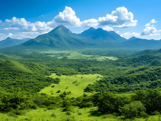 Fototapeta premium Lush Green Mountain Landscape Photo