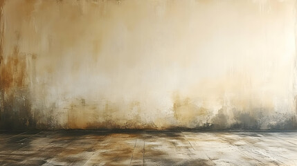 Grungy Beige And Brown Interior Wall And Floor