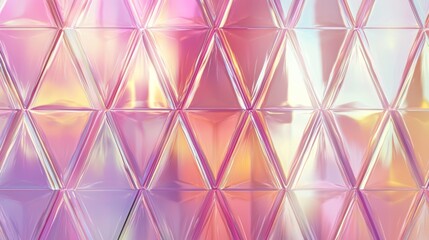 Vibrant Geometric Pattern with Glossy Triangular Shapes in Soft Pastel Colors for Modern Design Aesthetics