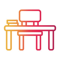 desk Line Gradient Icon