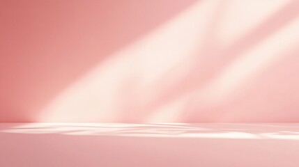 Soft Pink Studio Backdrop with Gentle Light and Shadow Play for Product Photography and Display