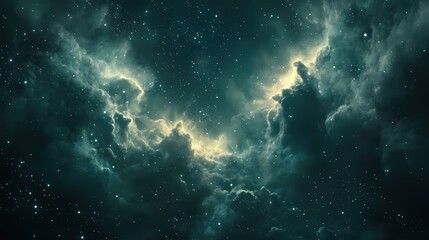 Fototapeta premium Celestial Canvas of Stars and Clouds A Breathtaking View into the Depths of the Universe