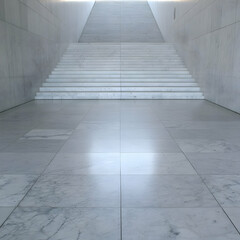 Fototapeta premium Modern White Marble Staircase Illustration
