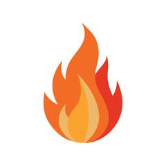 Fire flame icon. Colorful vivid vector illustration of a fire flame on white background