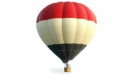 Naklejka premium Hot air balloon, isolated, travel, adventure, white background, illustration, design, tourism