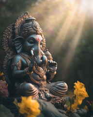 Fototapeta premium lord goddess ganesha Indian culture mythology elephant happy ganesh chaturthi